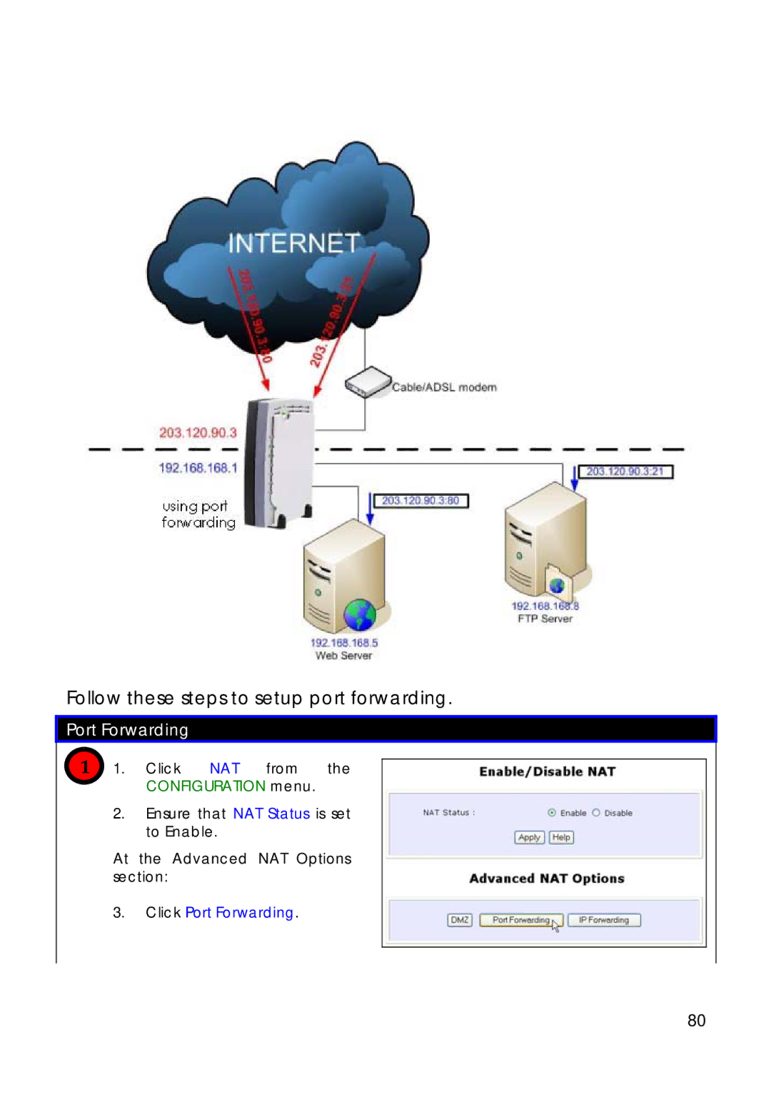 Compex Technologies 18A manual Click Port Forwarding 