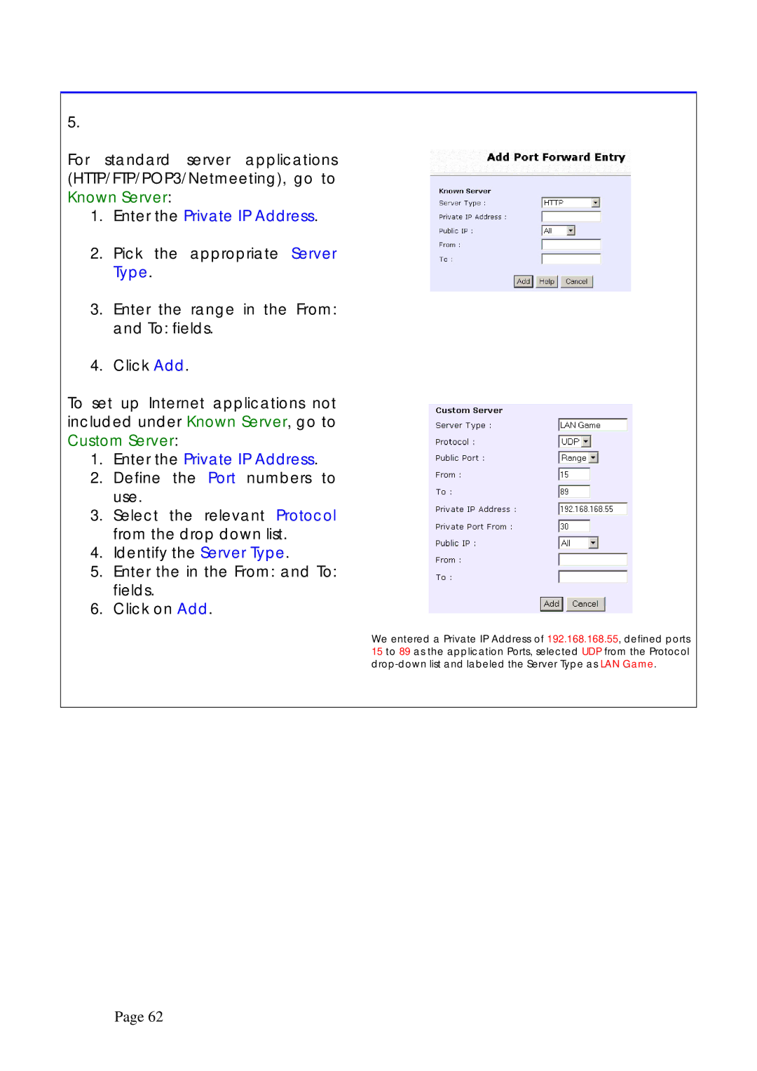 Compex Technologies NP25G 6C manual Enter the Private IP Address 