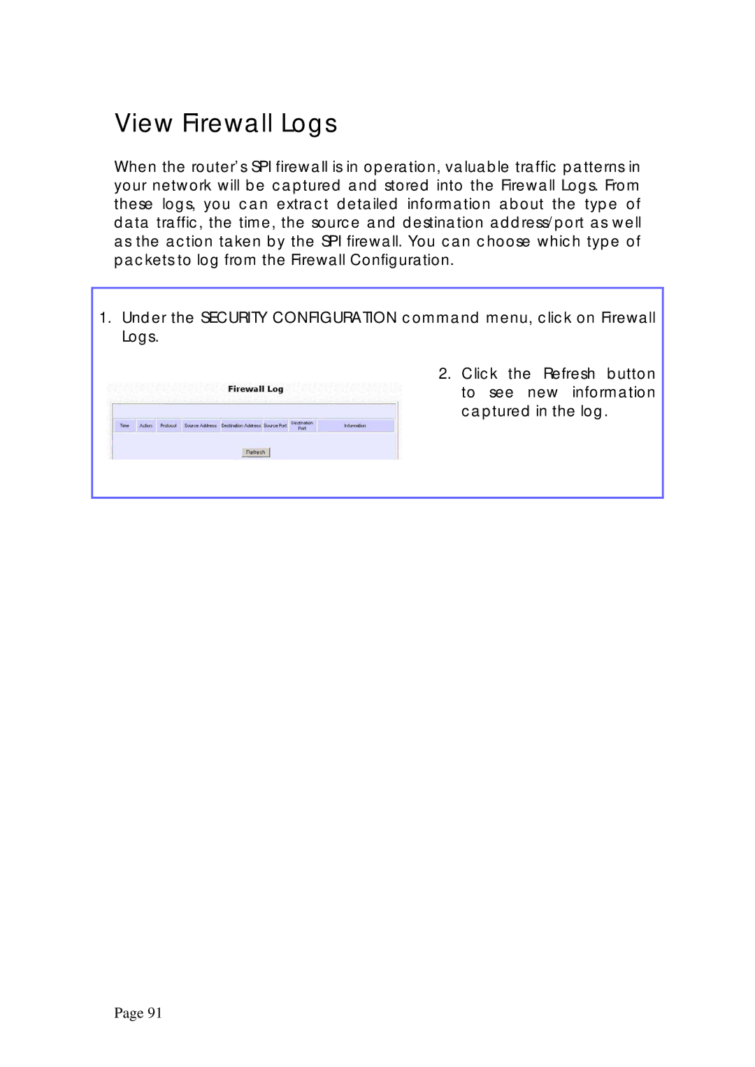 Compex Technologies NP25G 6C manual View Firewall Logs 