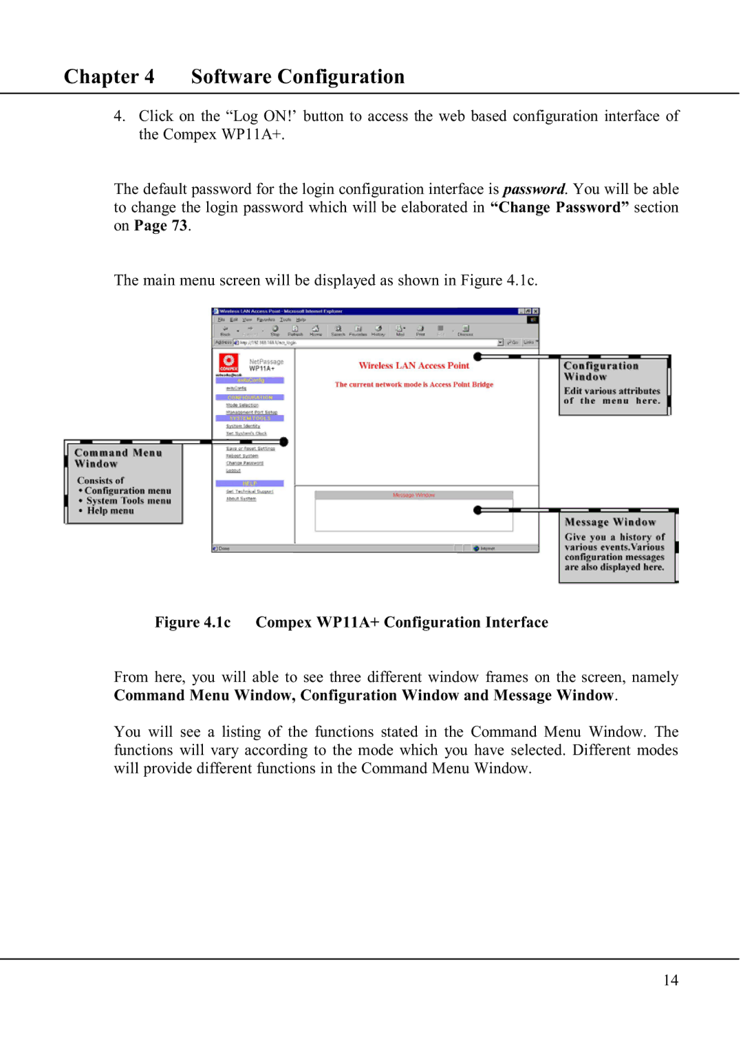 Compex Technologies WP11A+ manual Software Configuration 