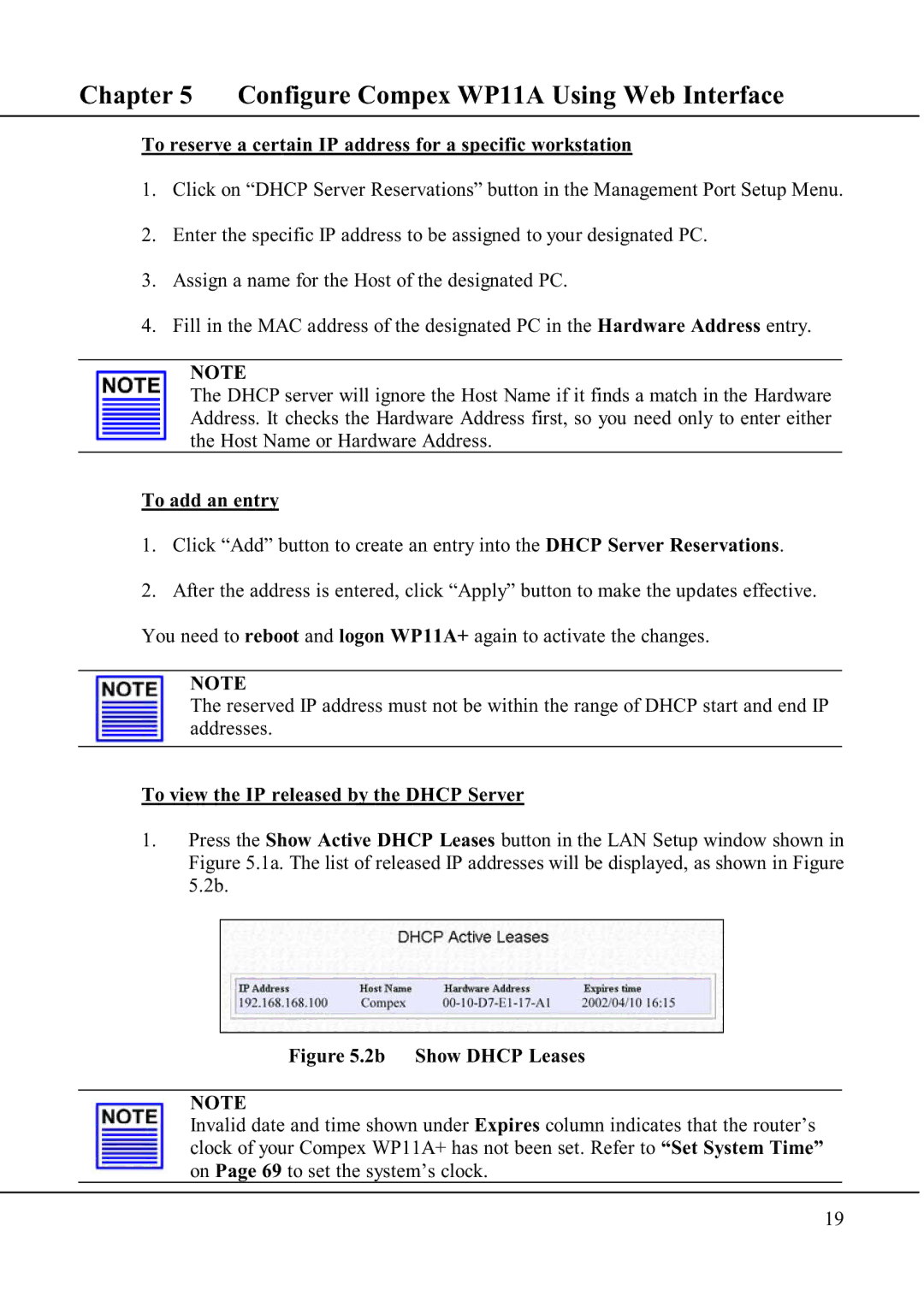 Compex Technologies WP11A+ manual Configure Compex WP11A Using Web Interface 