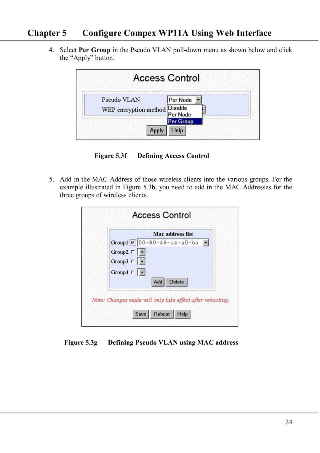 Compex Technologies WP11A+ manual 3g Defining Pseudo Vlan using MAC address 