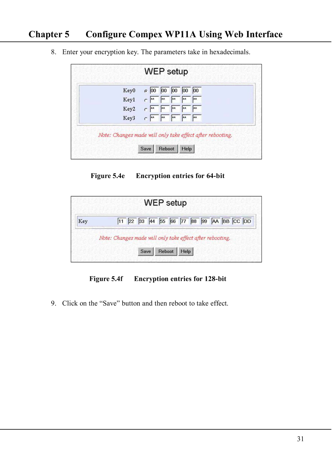 Compex Technologies WP11A+ manual 4e Encryption entries for 64-bit 