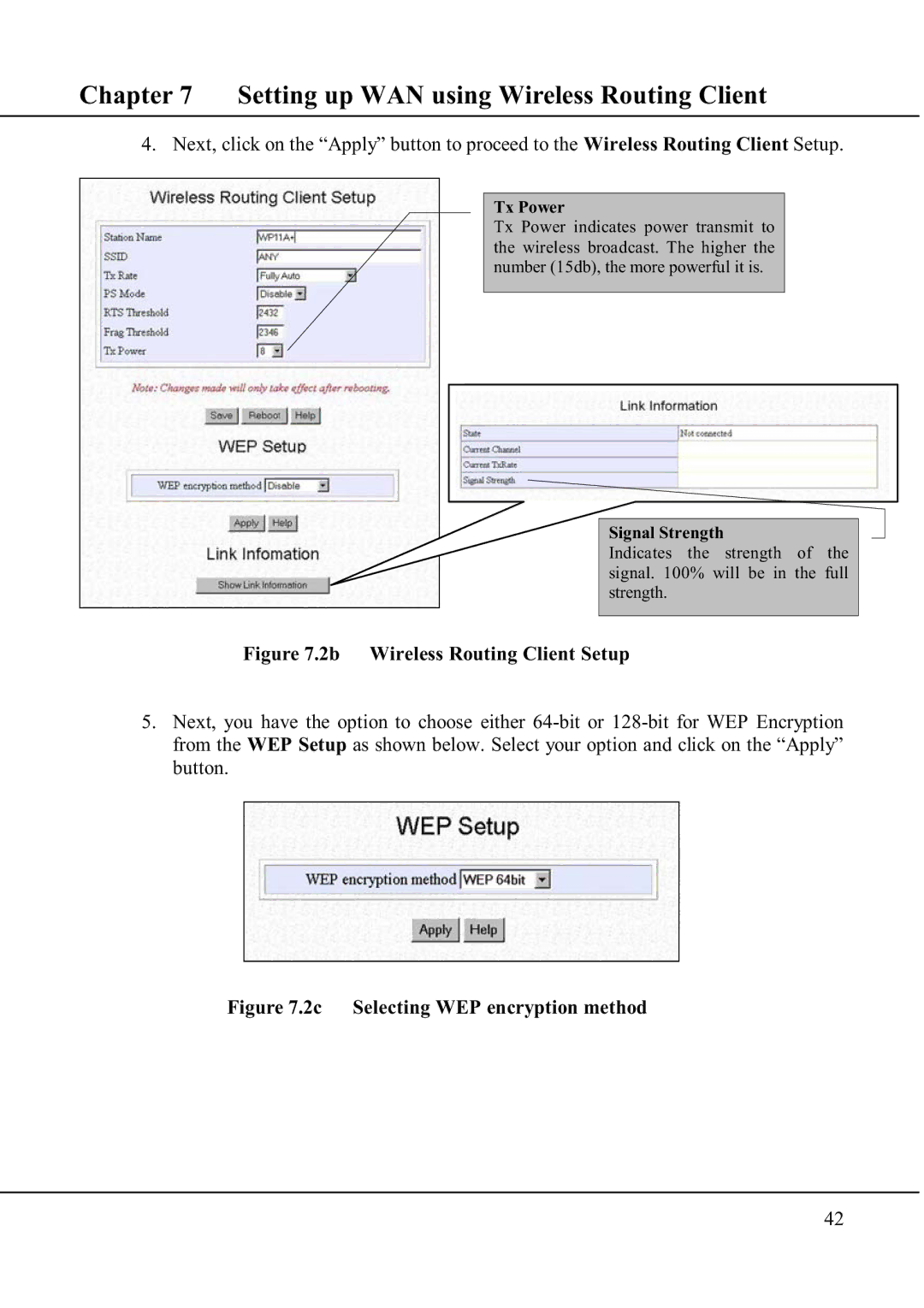 Compex Technologies WP11A+ manual 2c Selecting WEP encryption method 