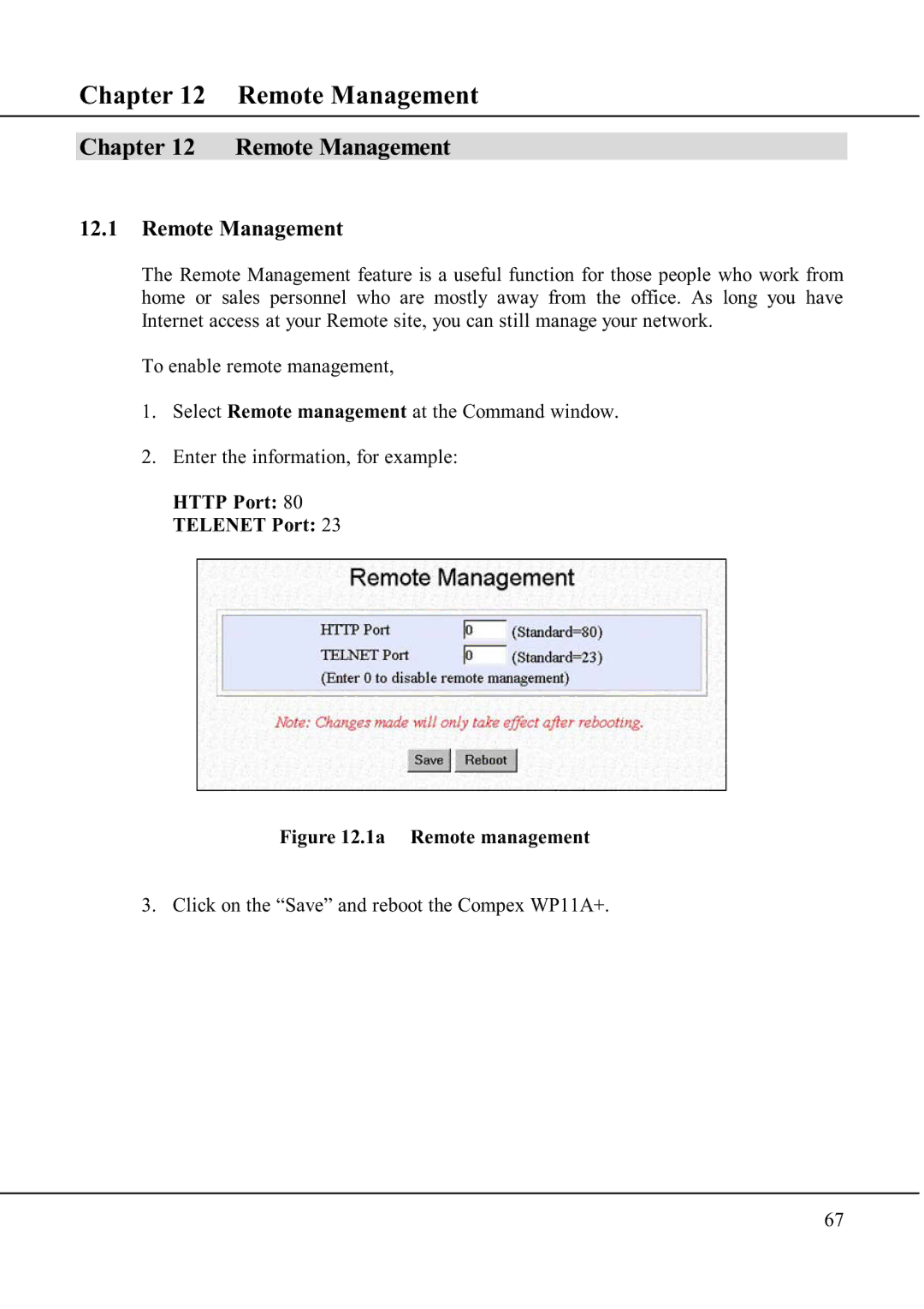 Compex Technologies WP11A+ manual Remote Management 