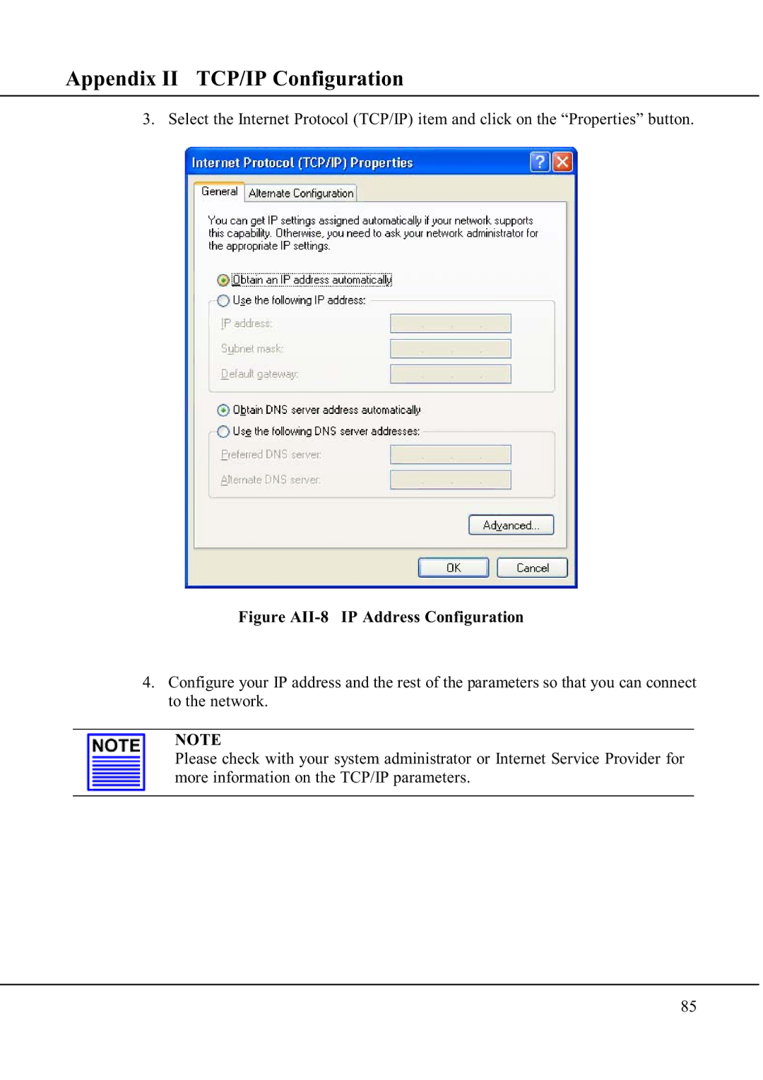 Compex Technologies WP11A+ manual Appendix II TCP/IP Configuration 