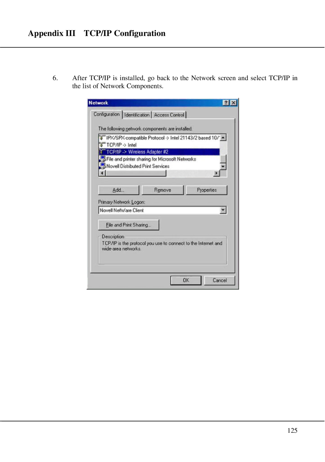 Compex Technologies WPE54 manual Appendix III TCP/IP Configuration 