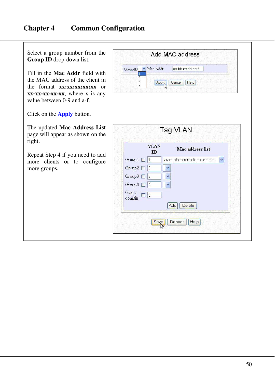 Compex Technologies WPE54 manual Common Configuration 