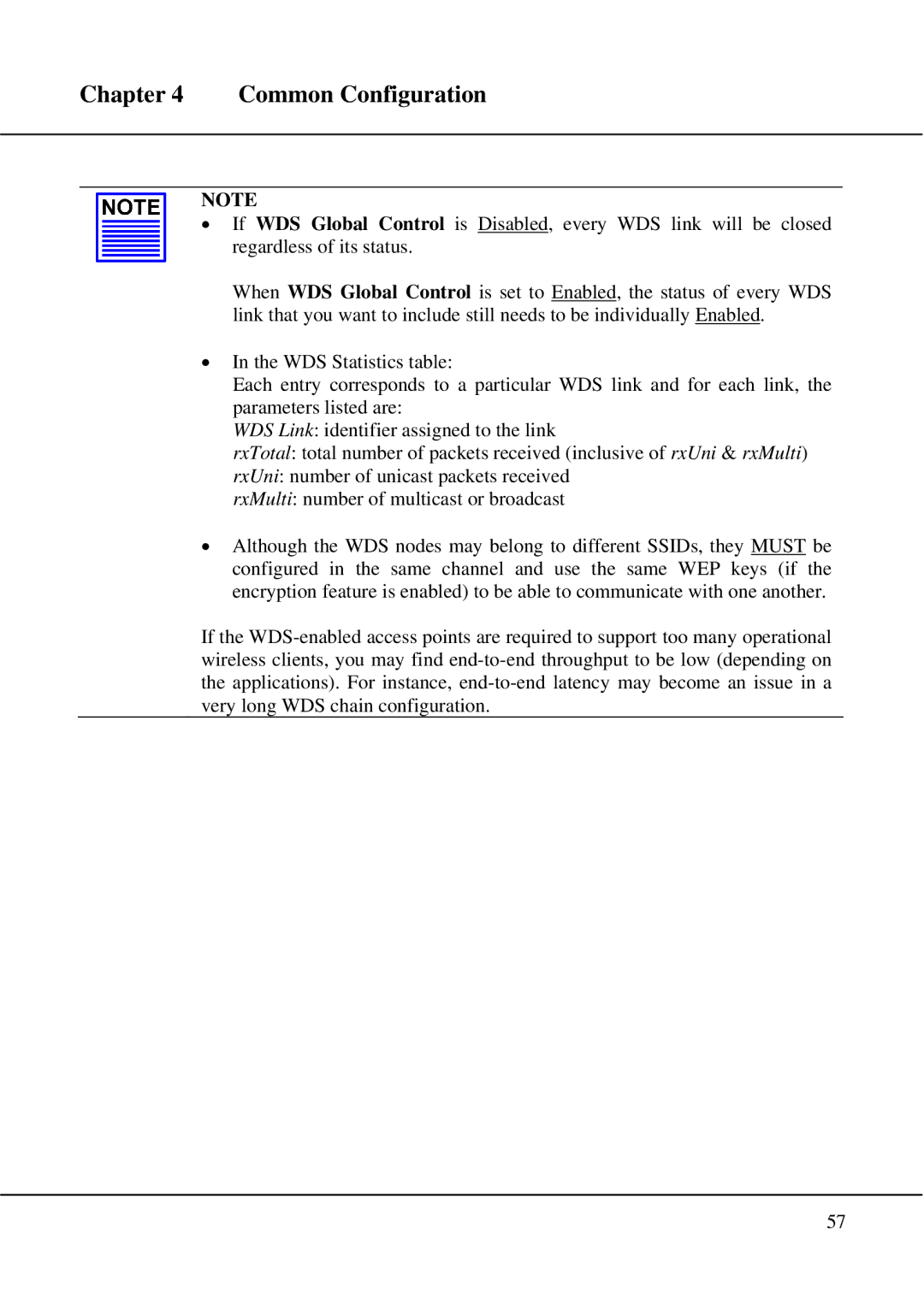 Compex Technologies WPE54 manual Common Configuration 