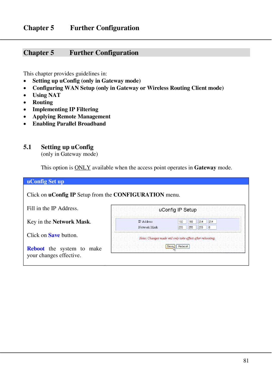 Compex Technologies WPE54 manual Setting up uConfig, UConfig Set up 