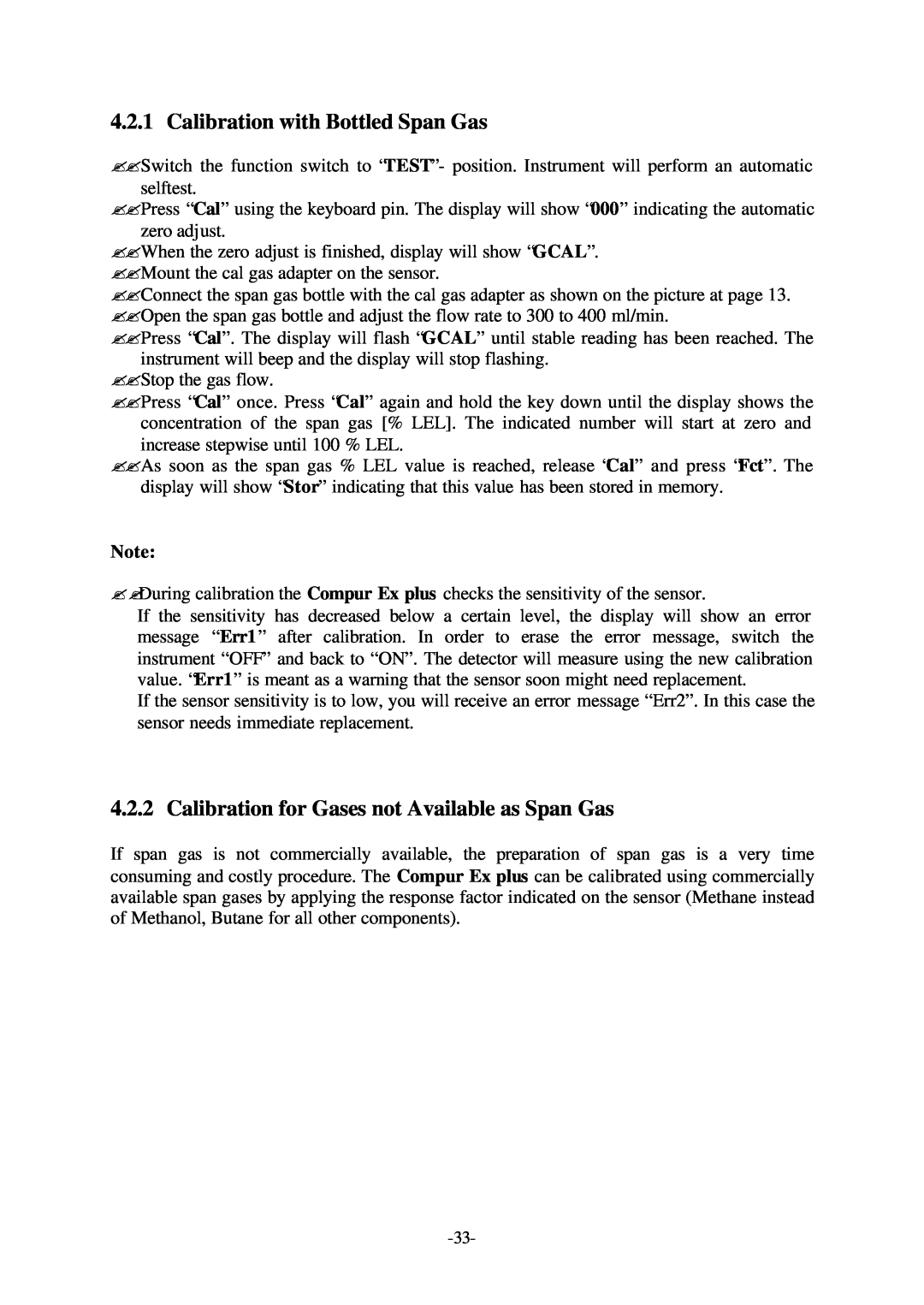 Compur Gas Detector manual Calibration with Bottled Span Gas 