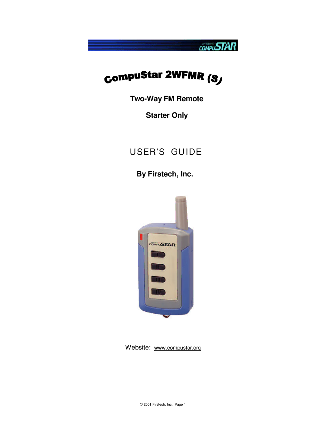 CompuSTAR 2WFMRS manual USER’S Guide 