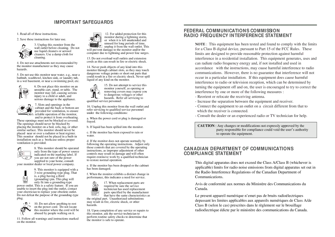 Computer Tech Link 7cln manual Important Safeguards 