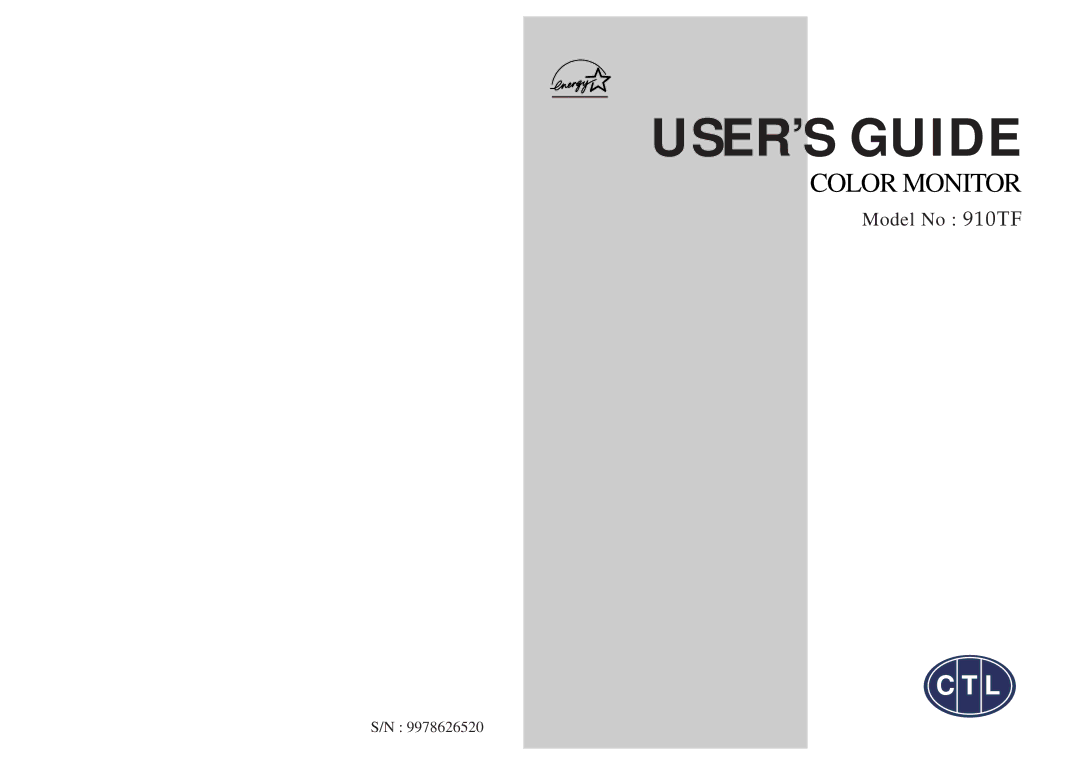 Computer Tech Link 910TF manual USER’S Guide 