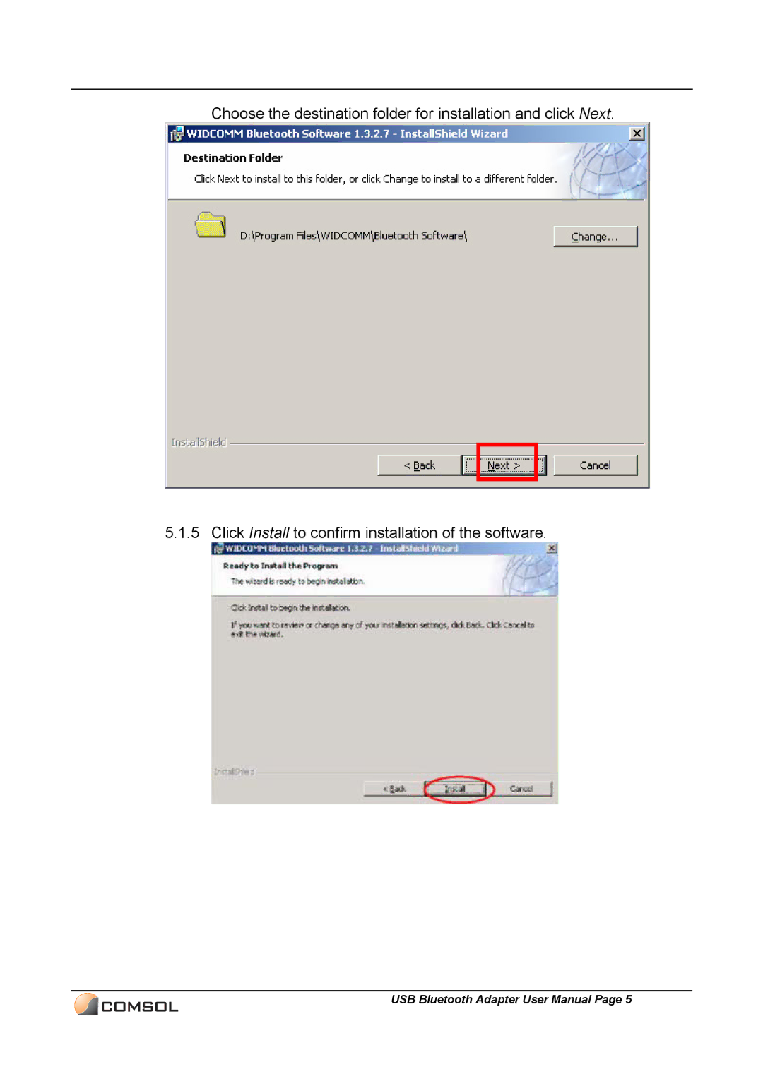 COMSOL UBT-120 user manual 