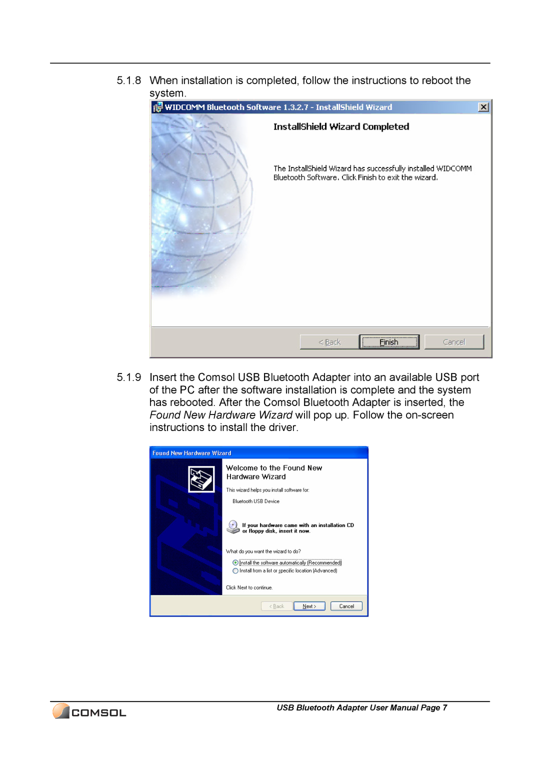 COMSOL UBT-120 user manual 