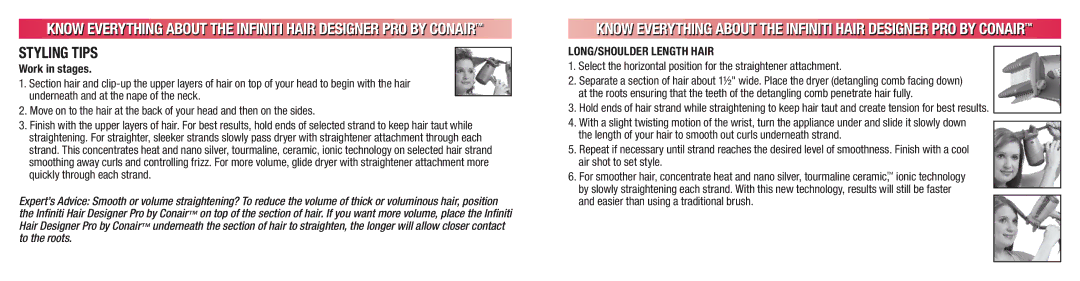 Conair 224 manual Styling Tips 