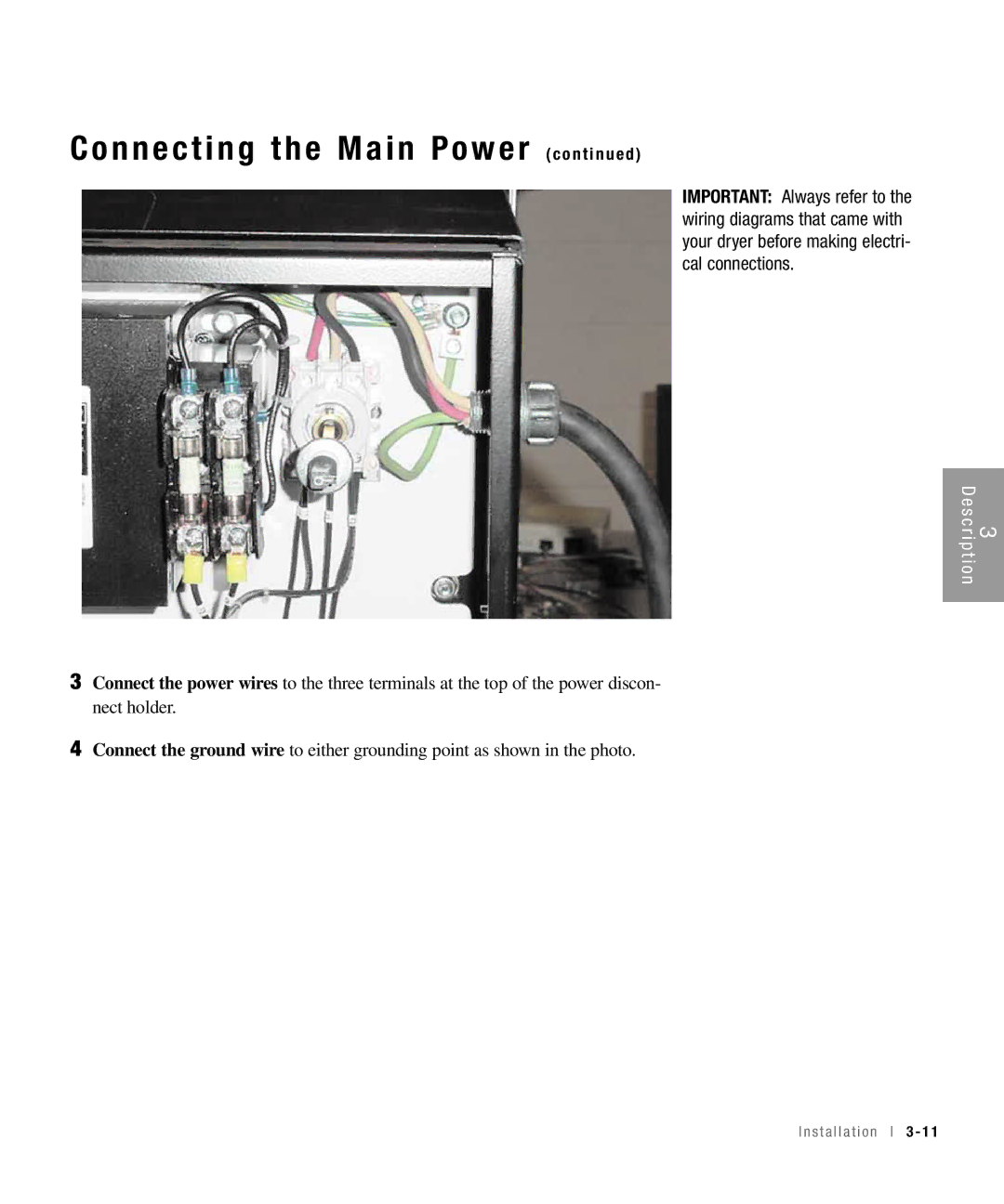 Conair 15, 25, 50, 100 specifications Connecting the Main Power c o n t i n u e d 