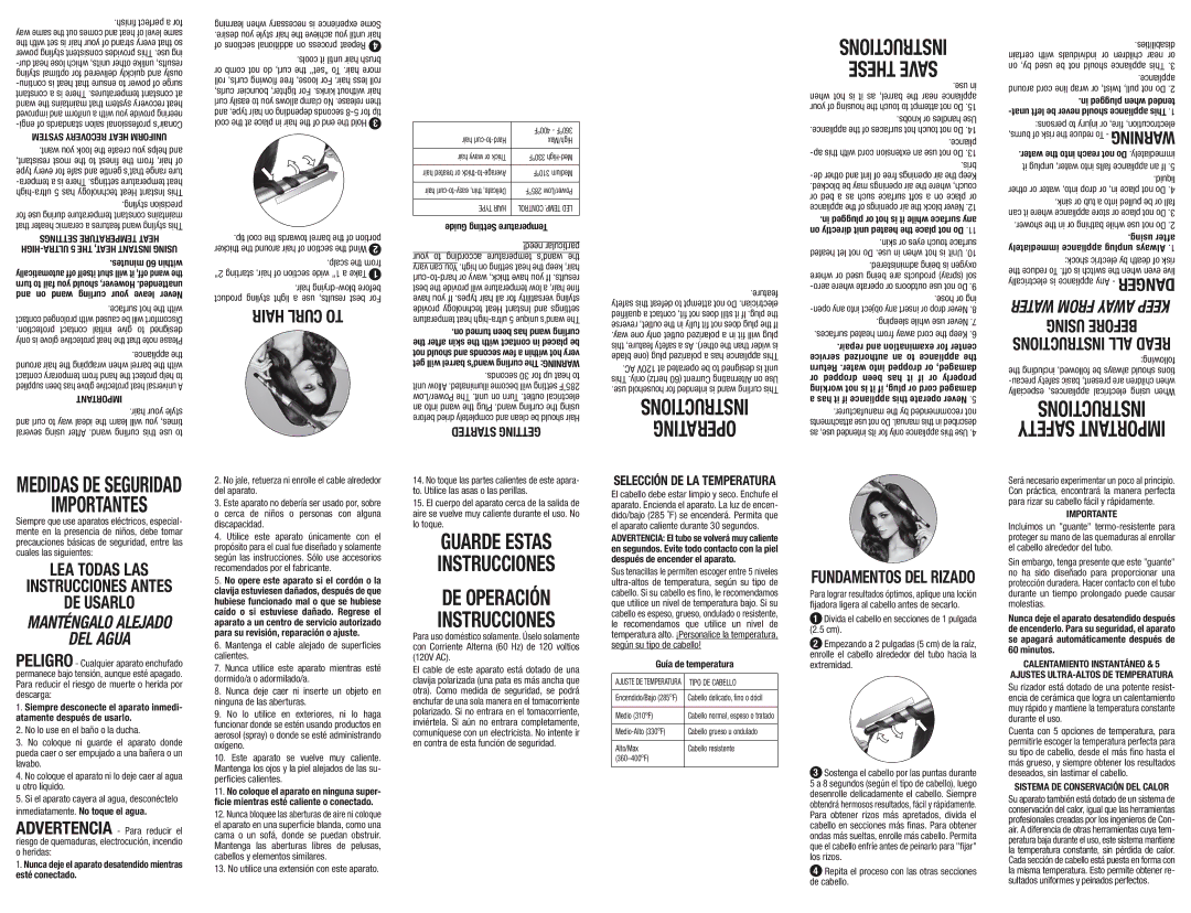 Conair CD117R important safety instructions Importantes 