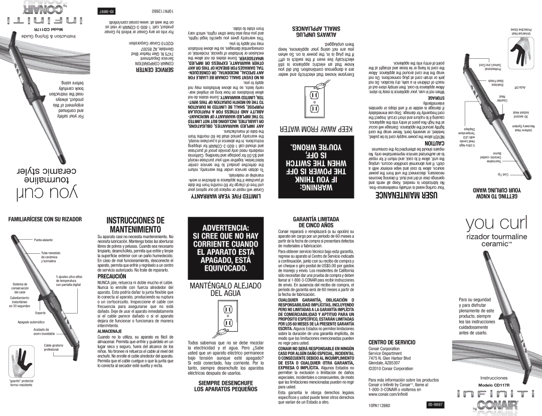 Conair CD117R important safety instructions You curl 