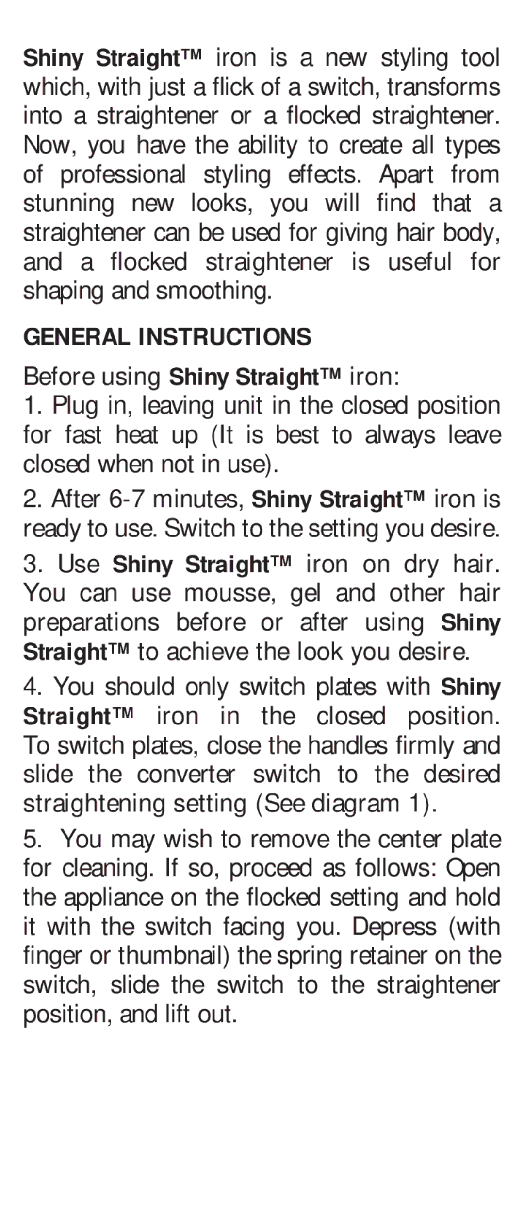 Conair CS7CSC manual General Instructions 