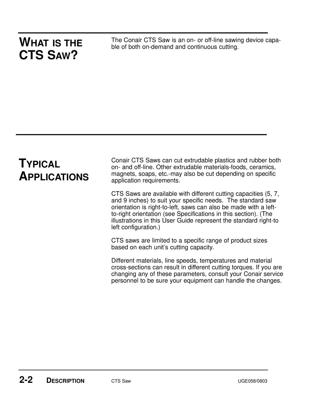 Conair CTS 9, CTS 7, CTS 5 manual What is, Typical Applications 