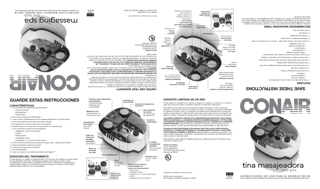 Conair FB51R operating instructions Guarde Estas Instrucciones 