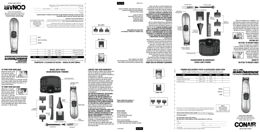 Conair GMT175RCS important safety instructions Cítai, Por, Cona, Tares ÁN Para, Mpli, Cual, EN Pelo EL Cortar Cómo 