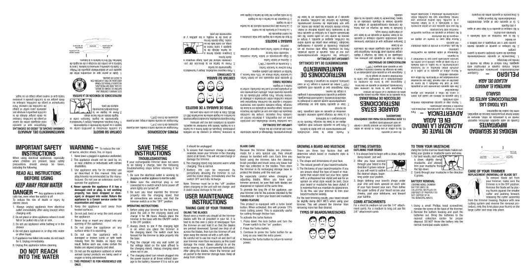 Conair GMT180ACS important safety instructions Mejilla, la de área al, Quijada, La de debajo Barba su, Forma darle, Cre 