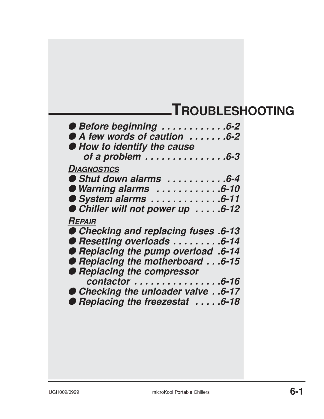 Conair MPW, MPA manual Troubleshooting 