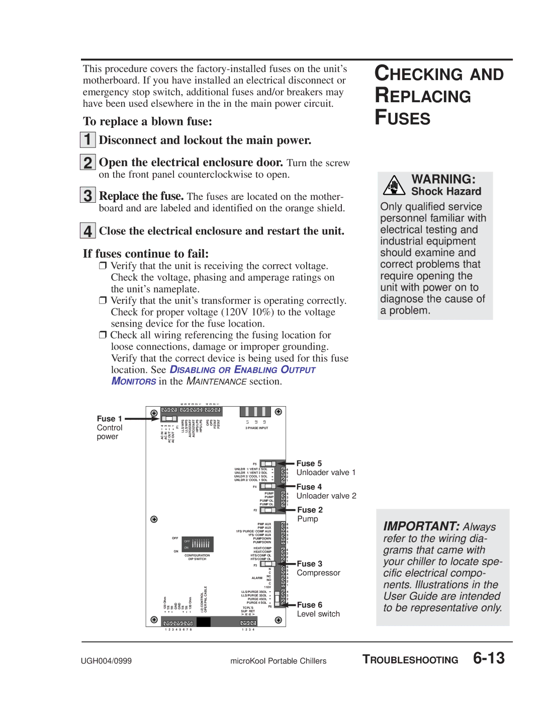 Conair MPW, MPA manual Checking Replacing Fuses, If fuses continue to fail, On the front panel counterclockwise to open 