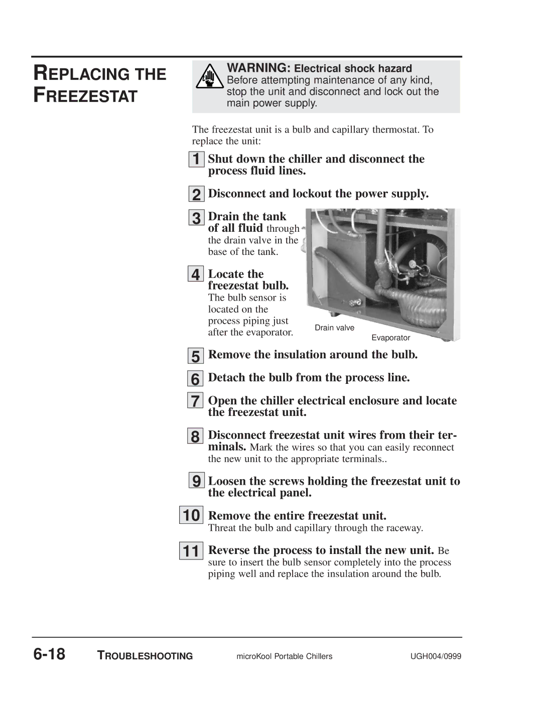 Conair MPA, MPW manual Replacing the Freezestat 