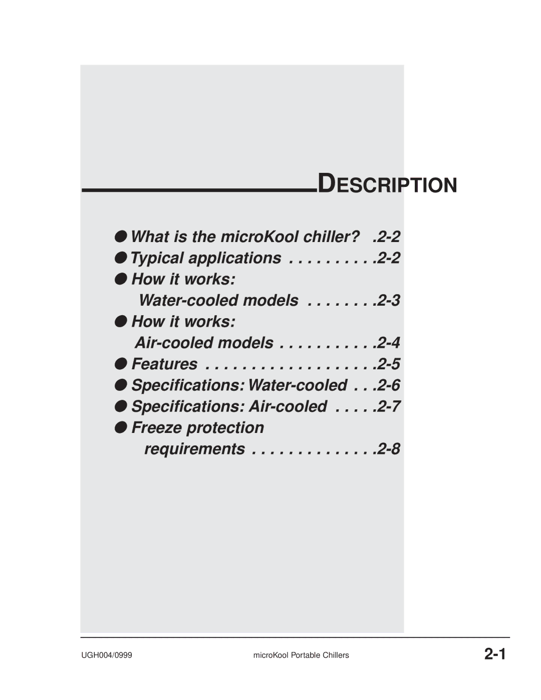 Conair MPW, MPA manual Description 