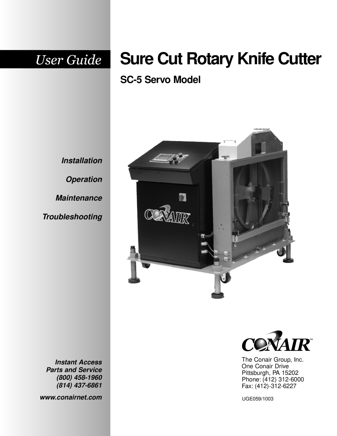 Conair SC-5 manual Sure Cut Rotary Knife Cutter 