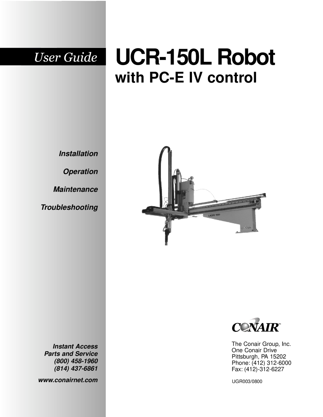 Conair UGR003/0800 manual UCR-150L Robot 