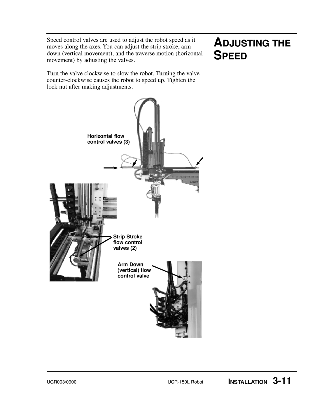 Conair UGR003/0800 manual Adjusting the Speed 