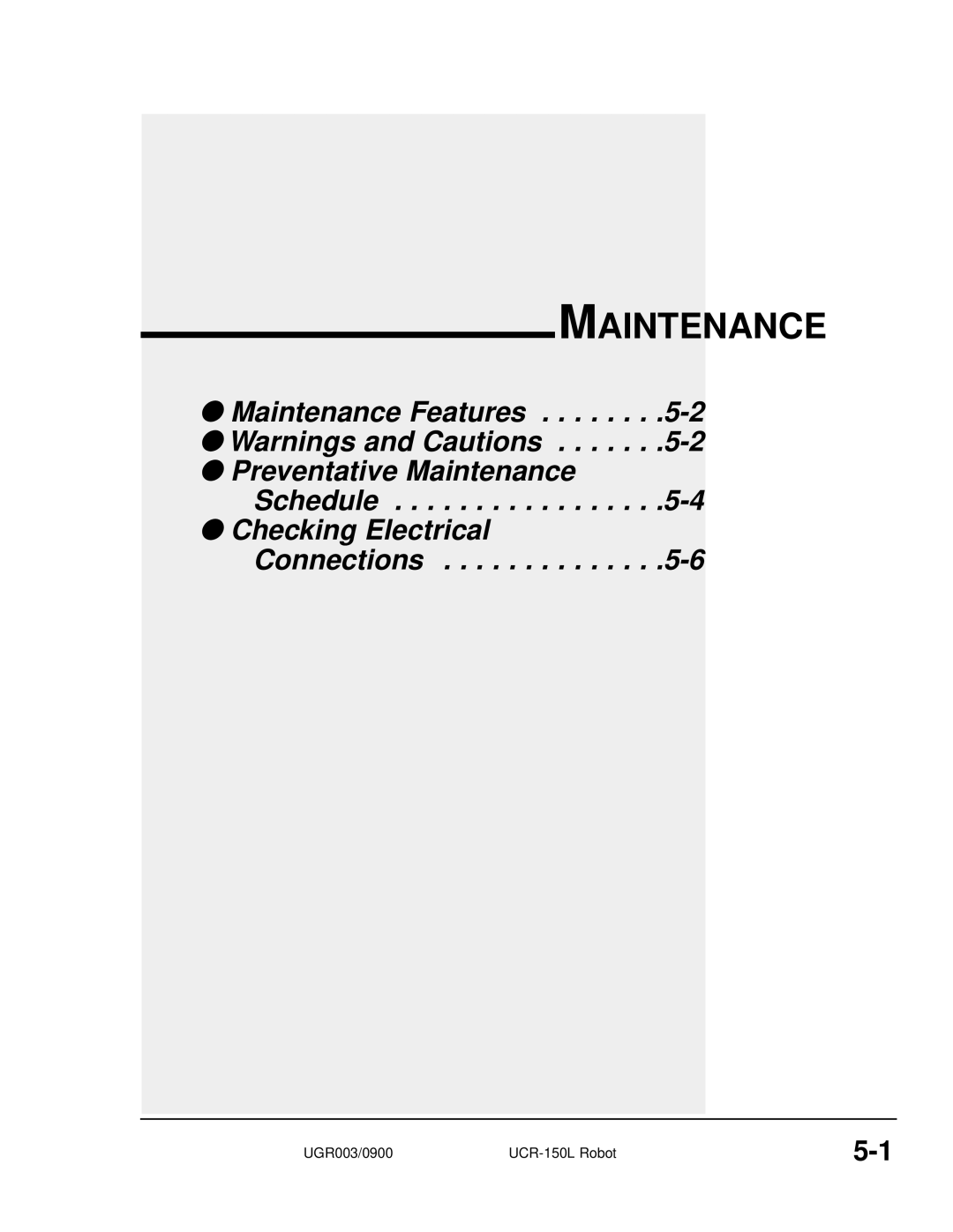 Conair UGR003/0800 manual Maintenance 