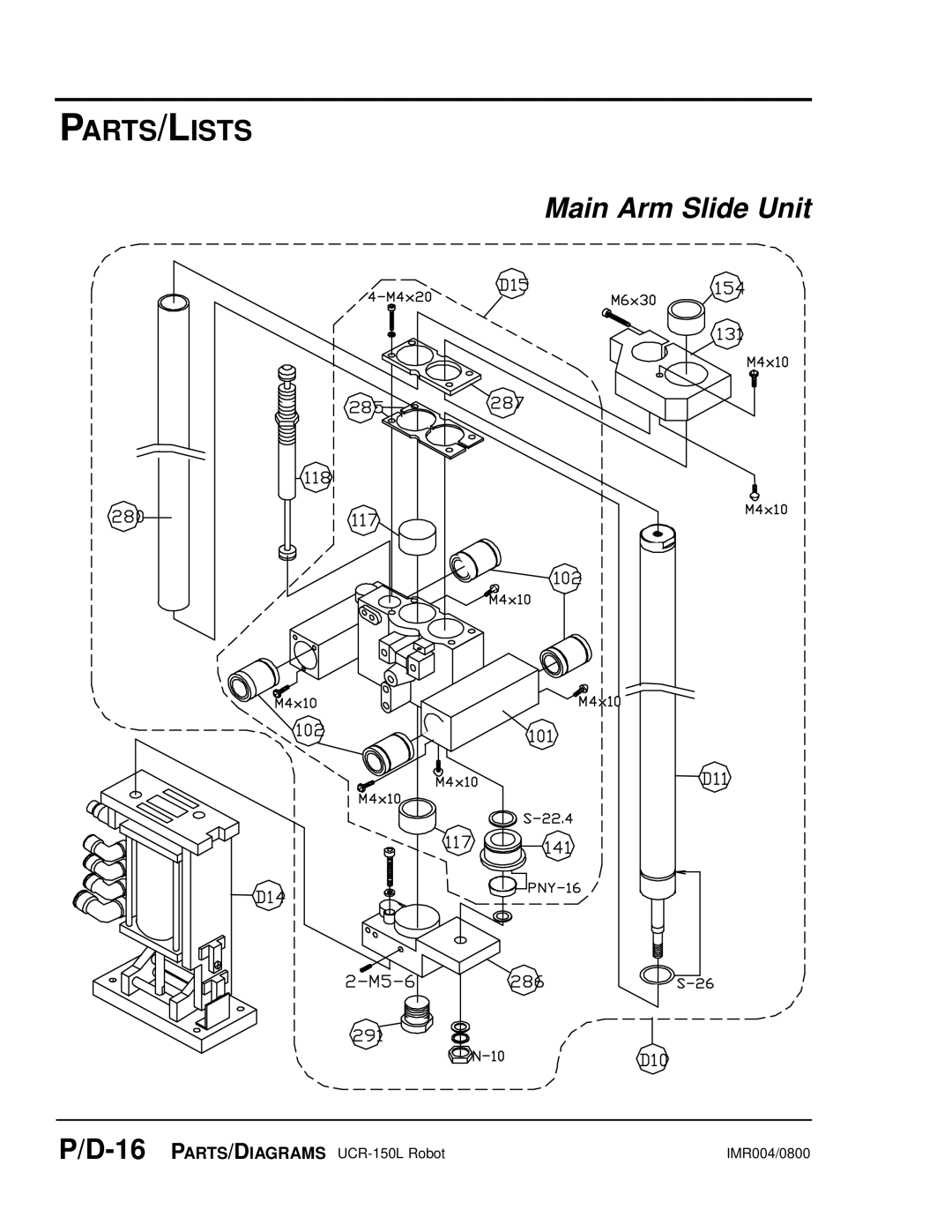 Conair UGR003/0800 manual Main Arm Slide Unit 