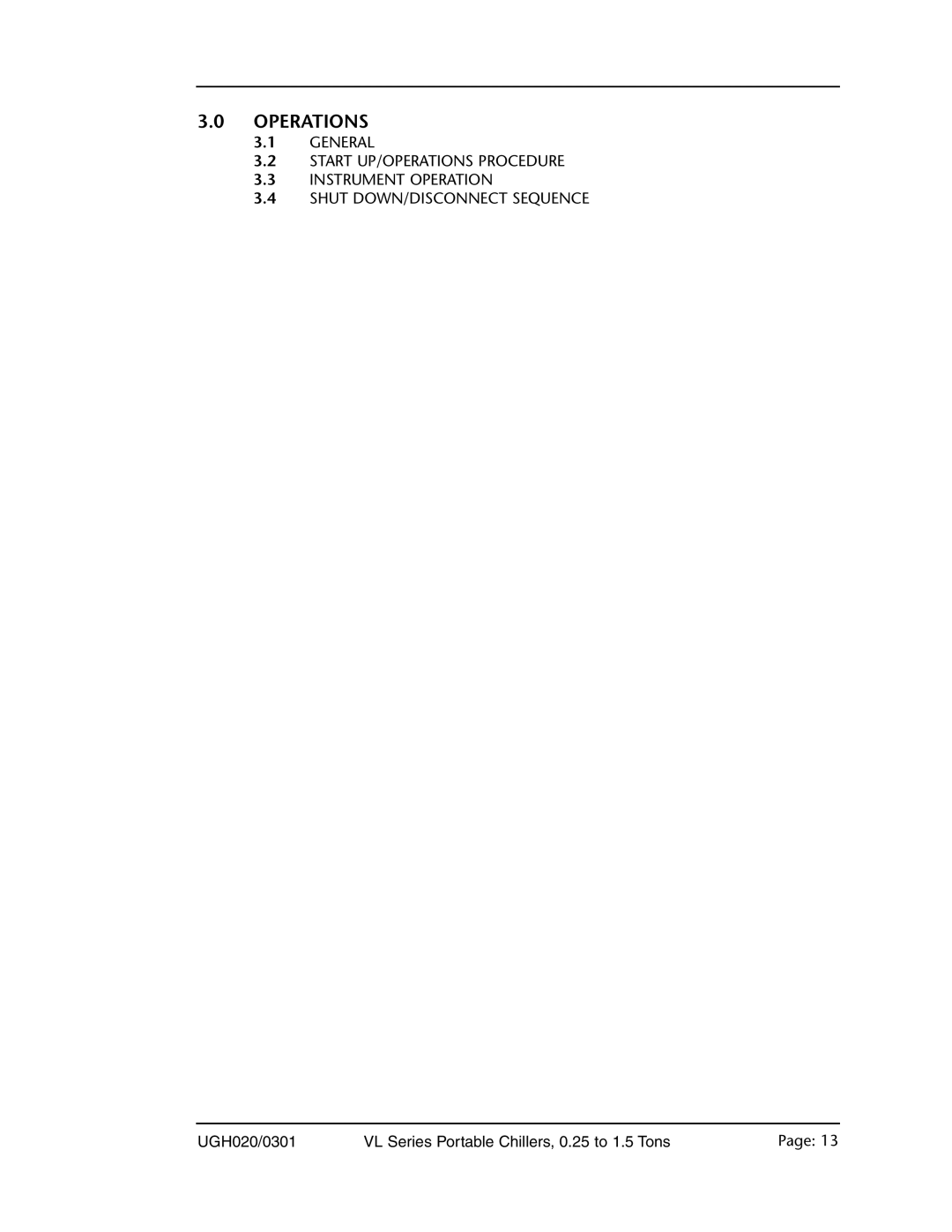 Conair 0.25 to 1.5 ton, VL Series manual Operations 