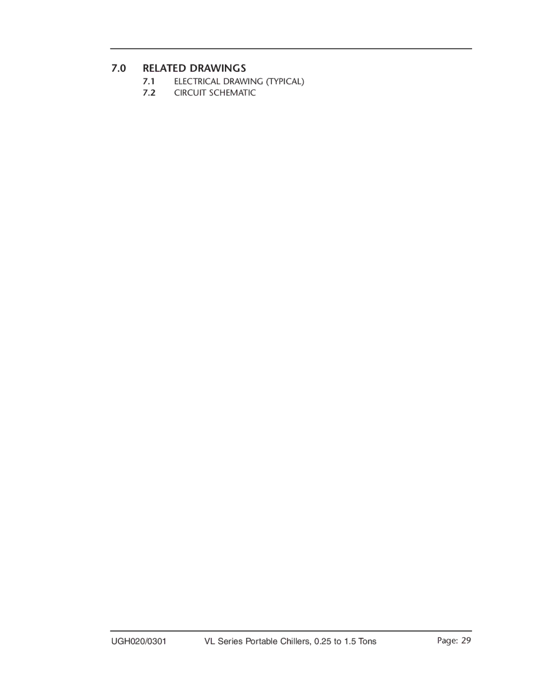 Conair 0.25 to 1.5 ton, VL Series manual Related Drawings 