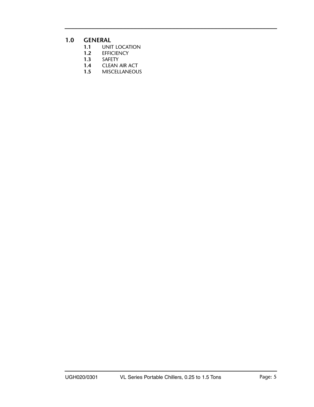 Conair 0.25 to 1.5 ton, VL Series manual General 