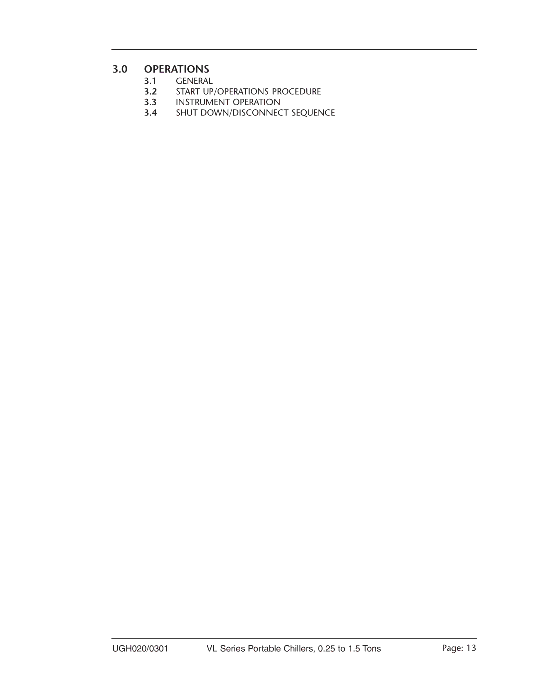 Conair VL Series manual Operations 