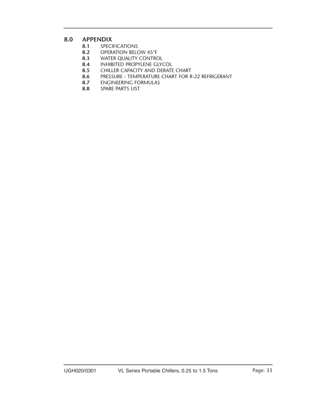 Conair VL Series manual Appendix 