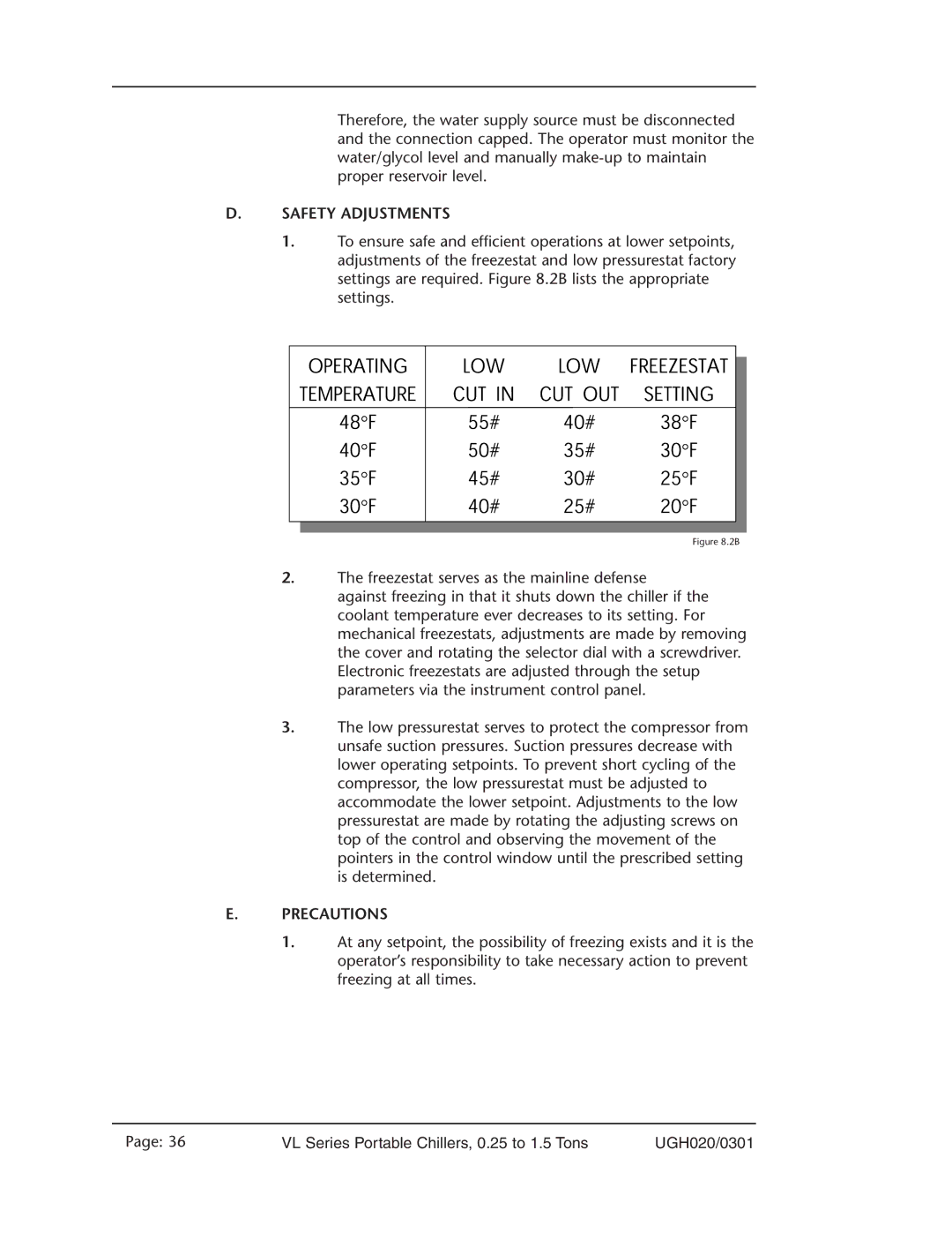 Conair VL Series manual Safety Adjustments, Precautions 