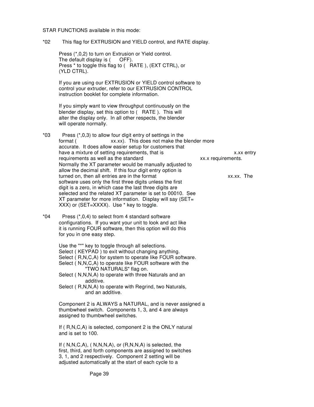 Conair WSB, GB manual Off, YLD Ctrl 