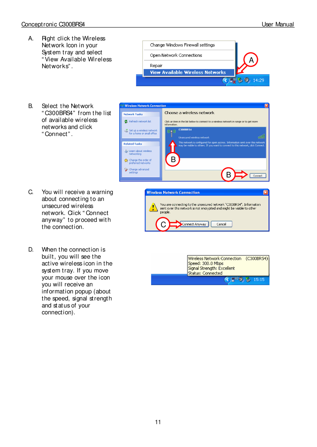 Conceptronic C300BRS4 user manual 