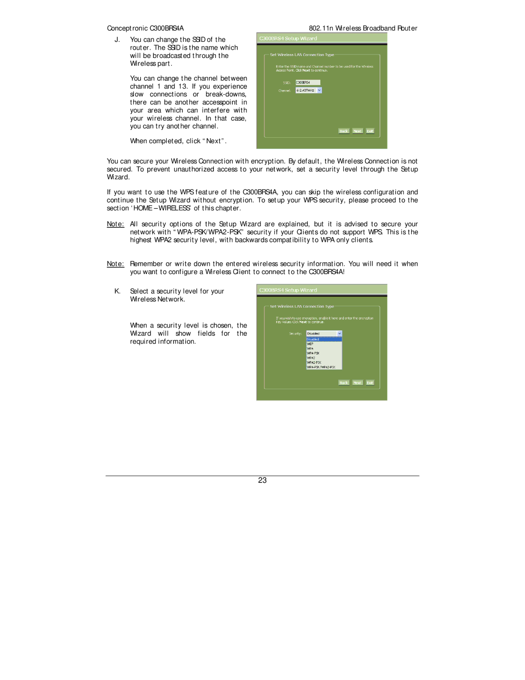 Conceptronic user manual Conceptronic C300BRS4A 