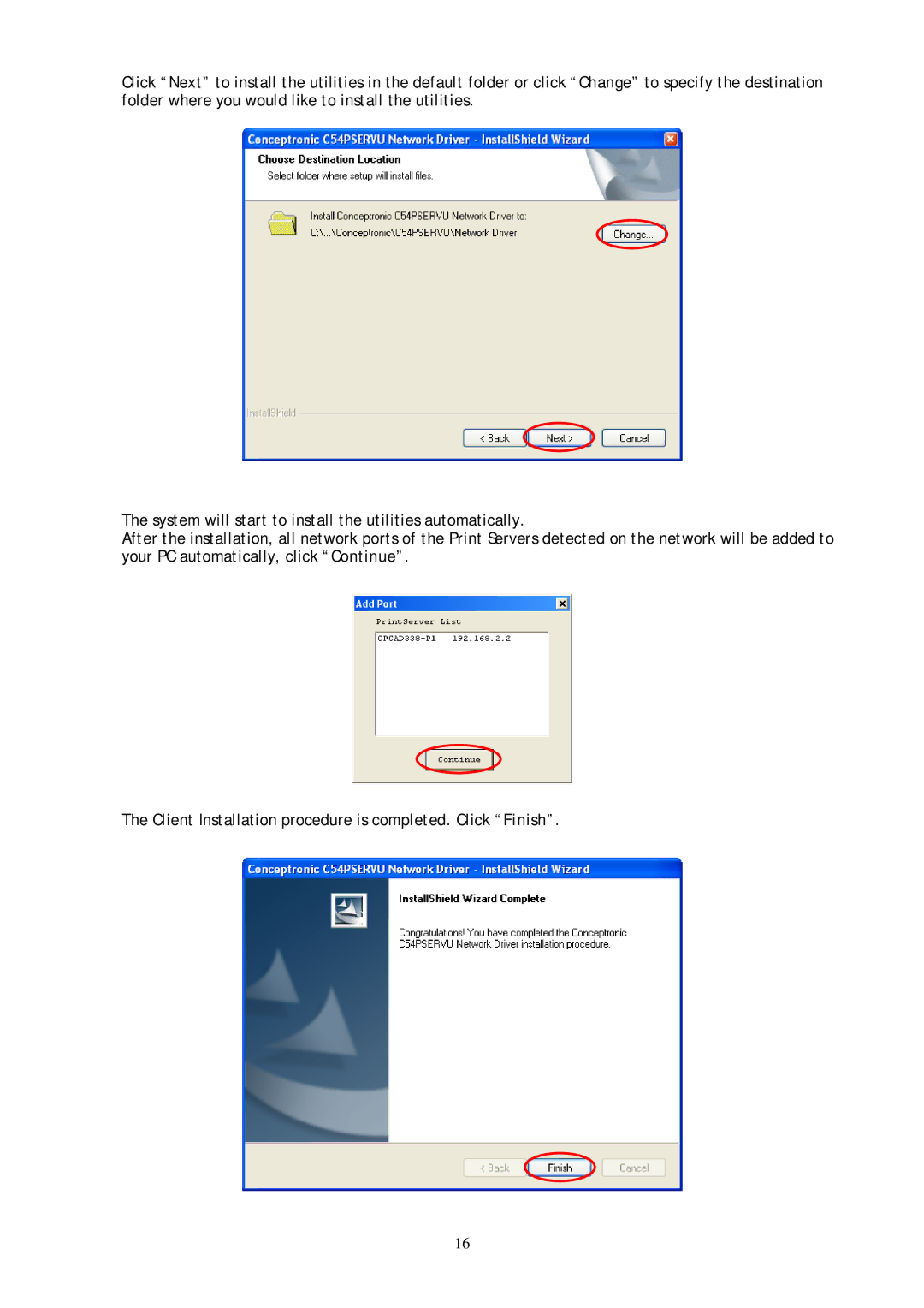 Conceptronic C54PSERVU user manual 