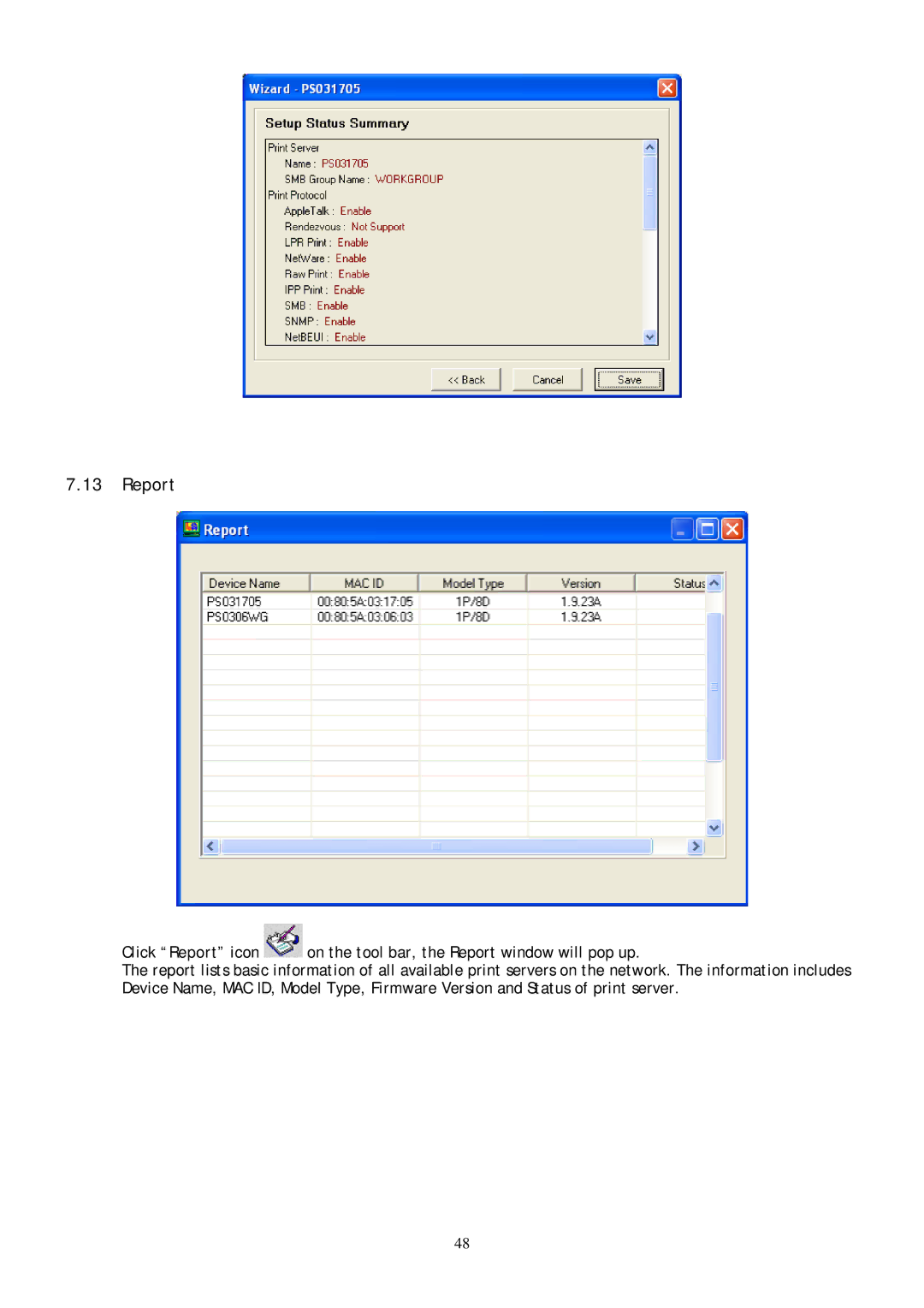 Conceptronic C54PSERVU user manual Report 