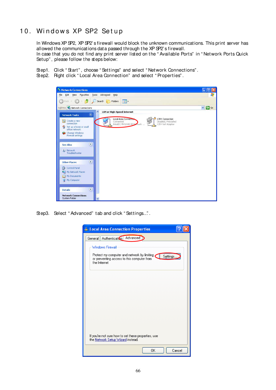 Conceptronic C54PSERVU user manual I n d o w s X P S P 2 S e t u p 